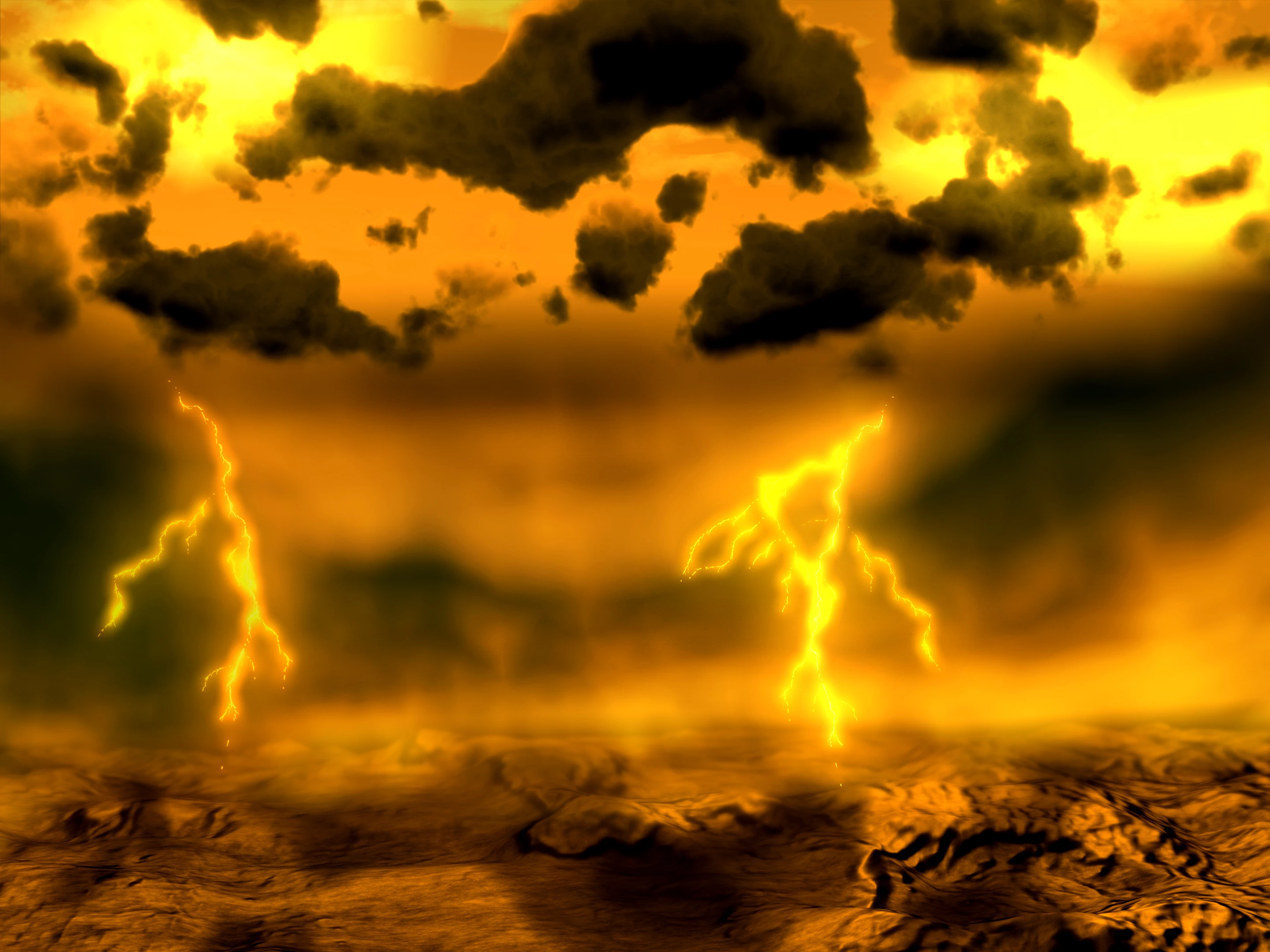 An artist's impression of an electrical storm on Venus (Image: ESA)
