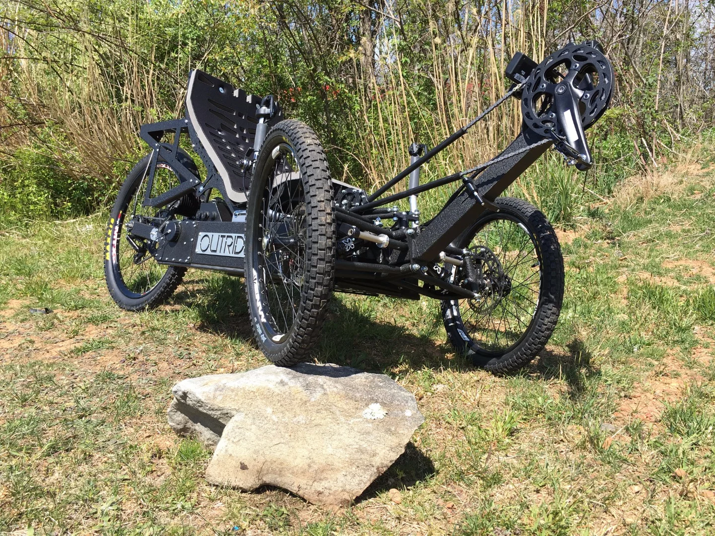 Outrider demonstrating some of the trike's off-road capabilities... Sort of