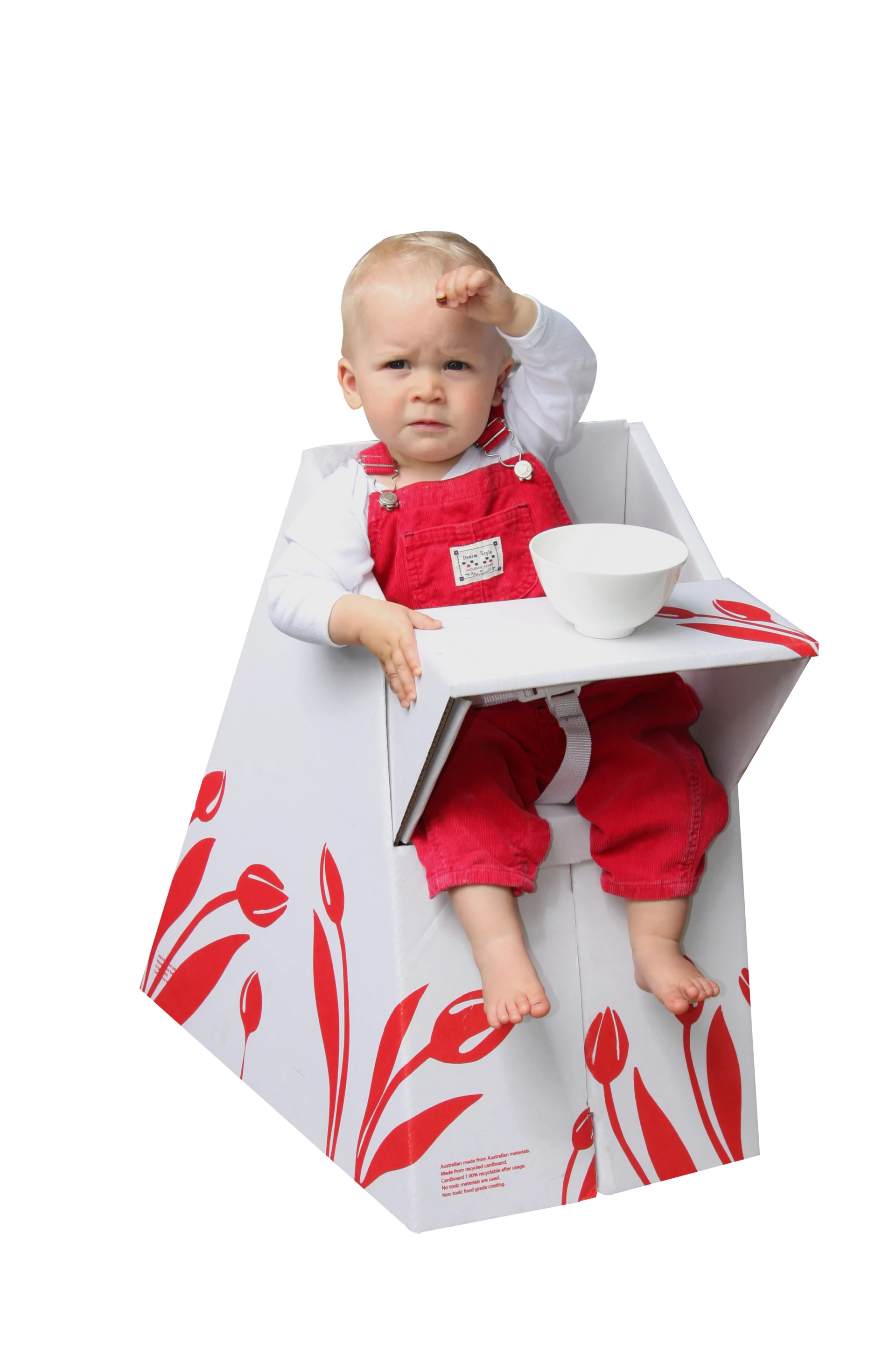 The Belkiz Feedaway is a portable, recyclable baby chair that is perfect for visits to grandparents or for traveling