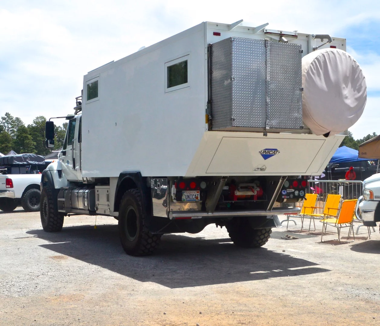 This big Unicat was just sitting unmanned in the parking lot so we couldn't get any other info outside of what was stickered and painted around the exterior