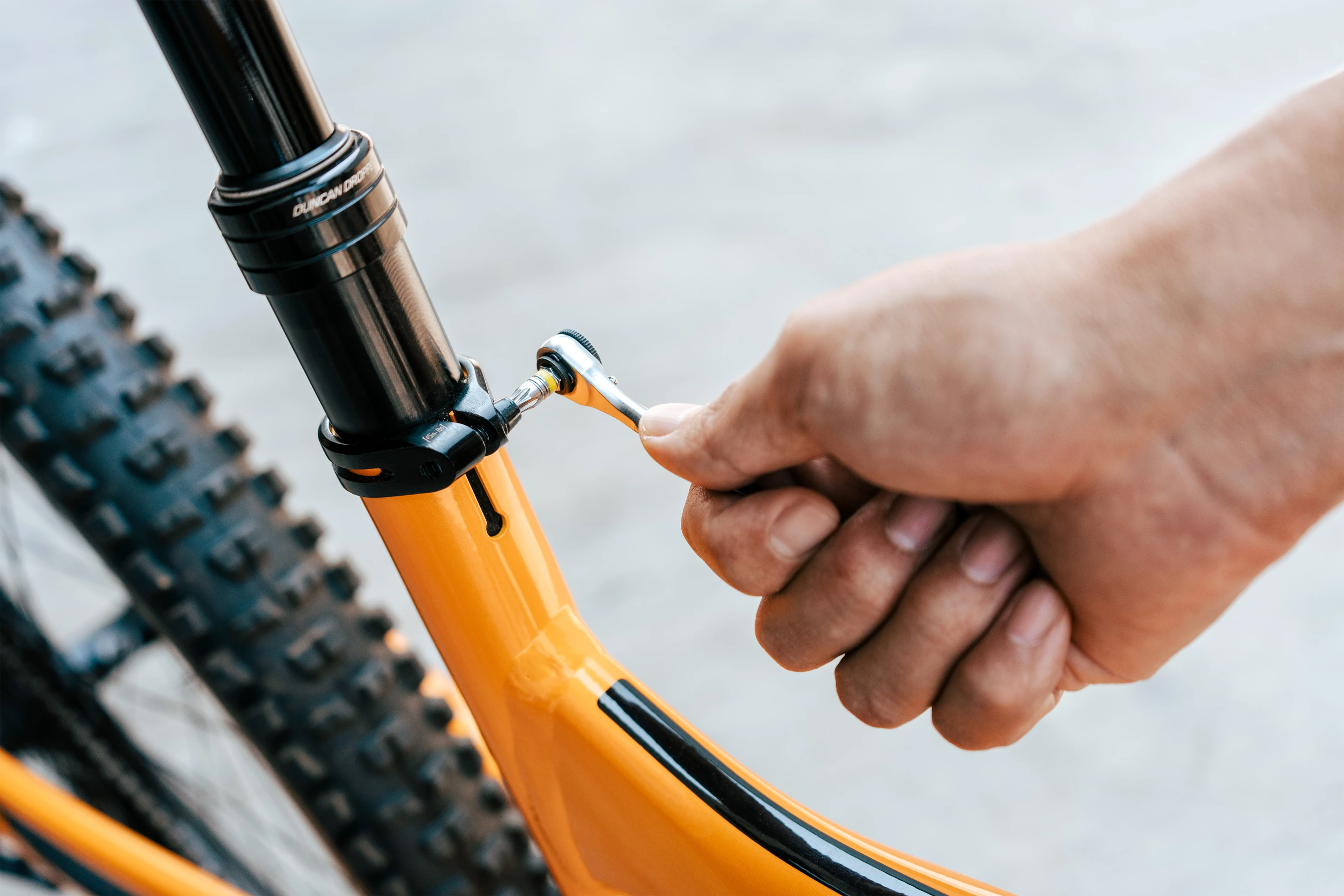 The Granite Stash RT Ratchet Tool Kit's wrench in action