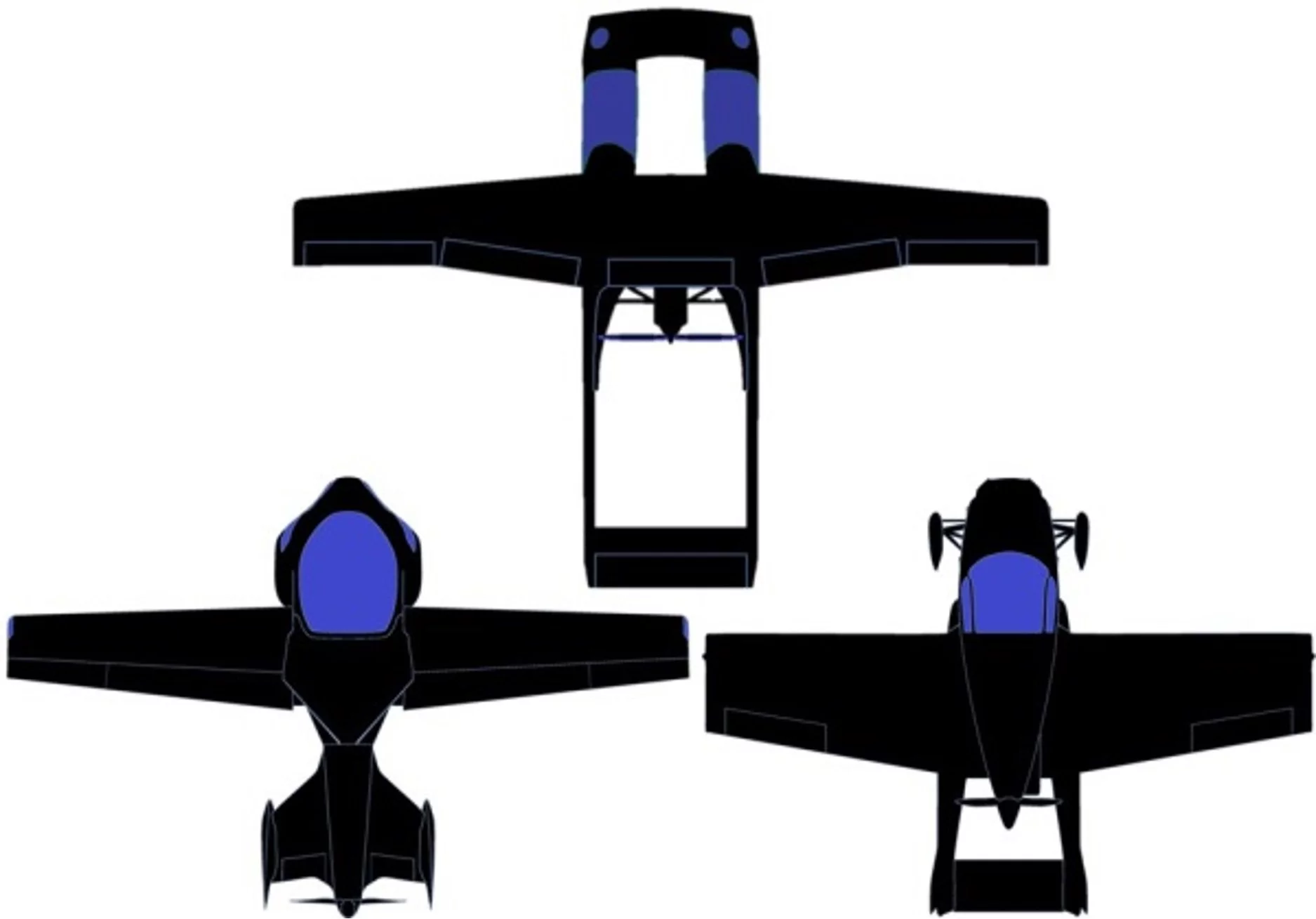 Carplane (top) compared to other flying car designs