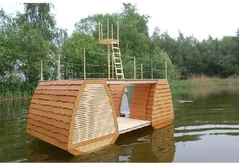 The sustainable retreat was built using FSC-certificated wood