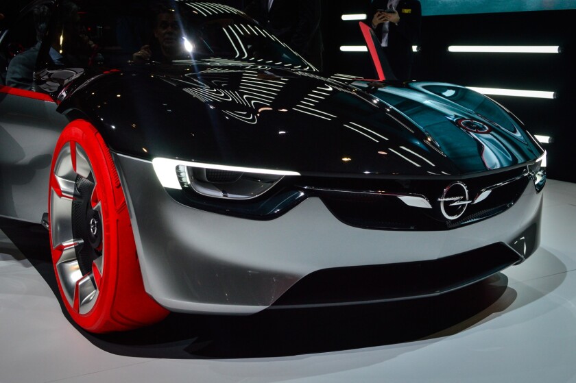 The Opel GT's next-gen LED matrix headlamps create a three-dimensional beam that purportedly offers glare-free high beam performance