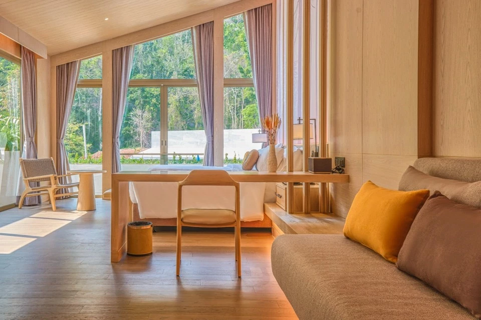 The interior of the rooms have a Scandinavian-inspired design ethos