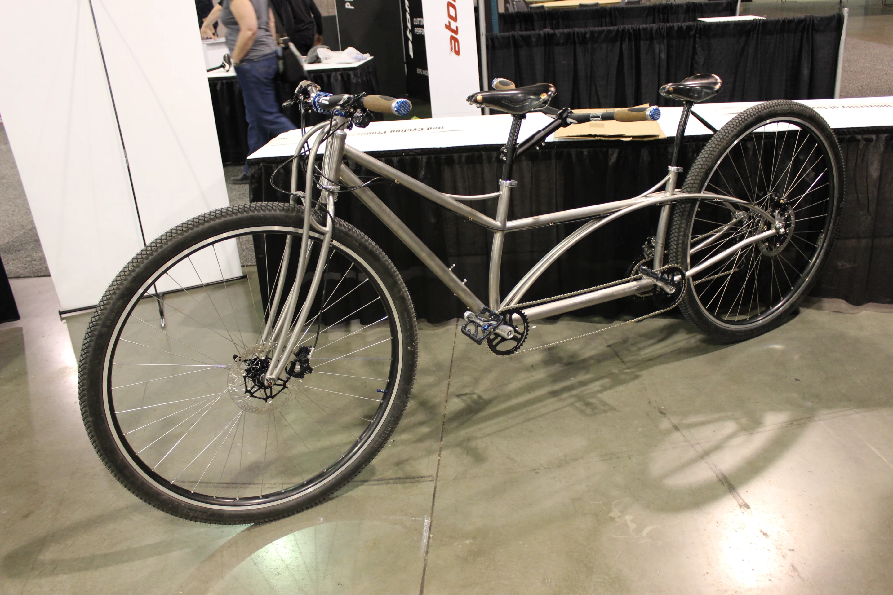 It might look normal at first, but this University of Iowa tandem has crazy-huge 36-inch unicycle wheels