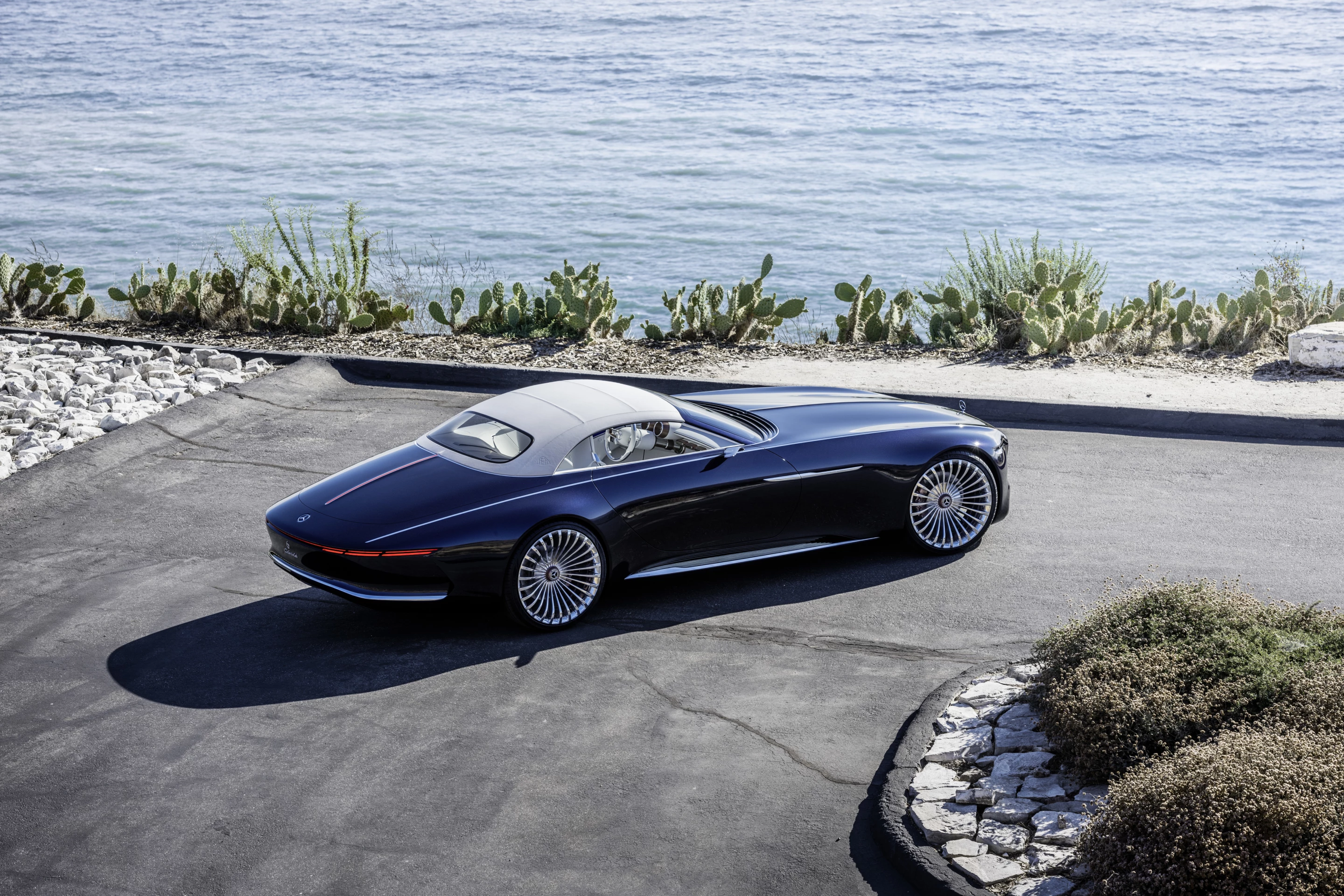 The 2017 Vision Mercedes-Maybach 6 Cabriolet is the droptop version of the Vision Mercedes-Maybach 6 Coupé presented at Pebble Beach in 2016