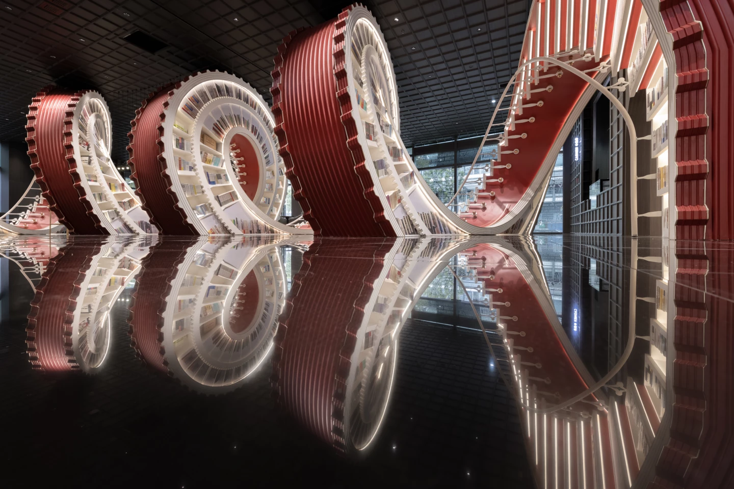 Striking reflections inside theShenzhen Zhongshuge