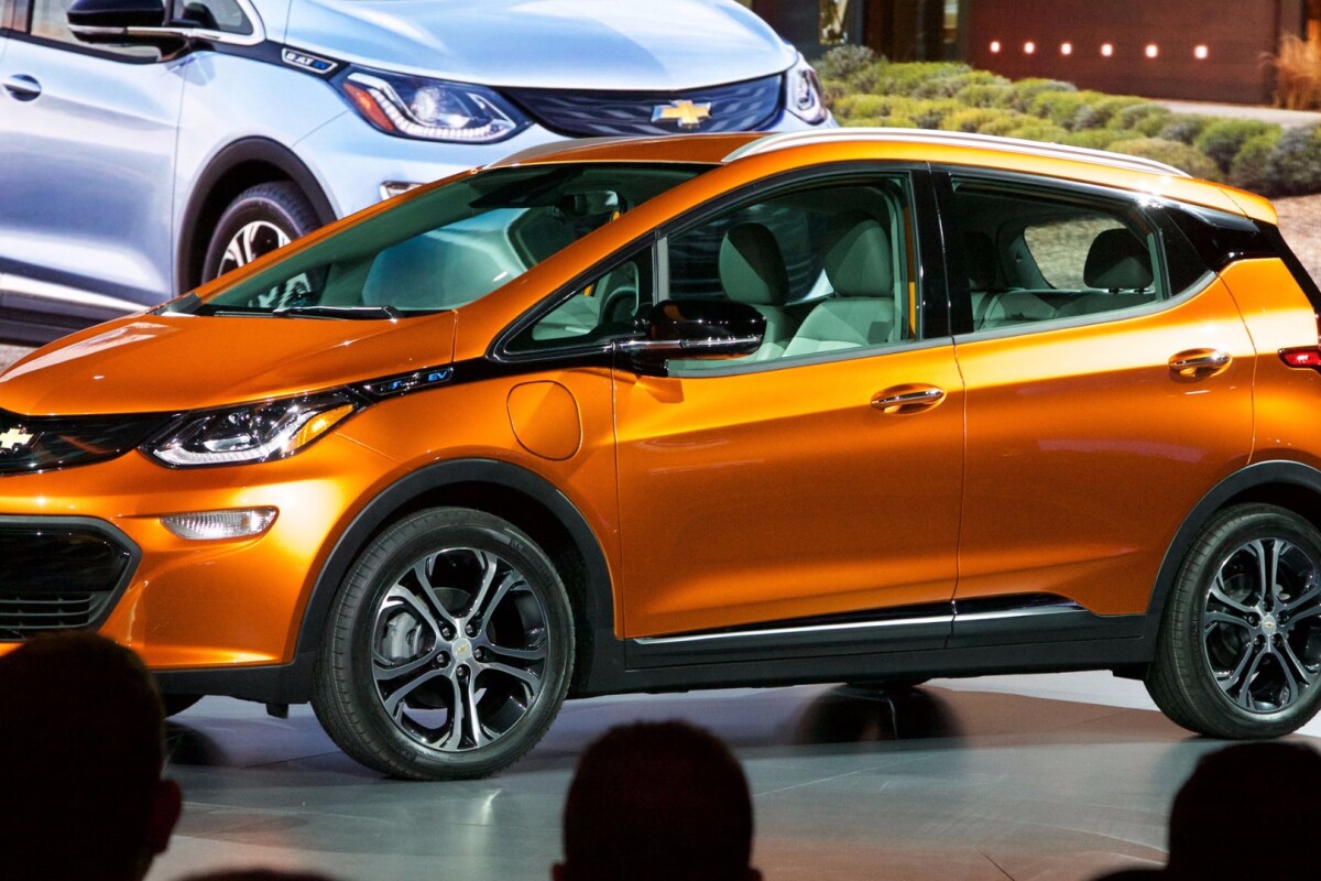 The Chevy Bolt at Chevrolet's NAIAS press conference in Detroit