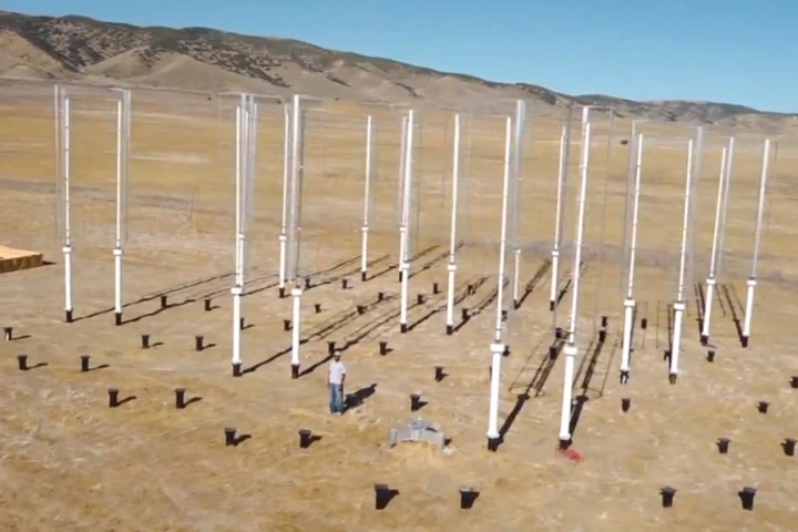 The Caltech Field Laboratory for Optimized Wind Energy where arrays of closely spaced vertical-axis wind turbines were tested
