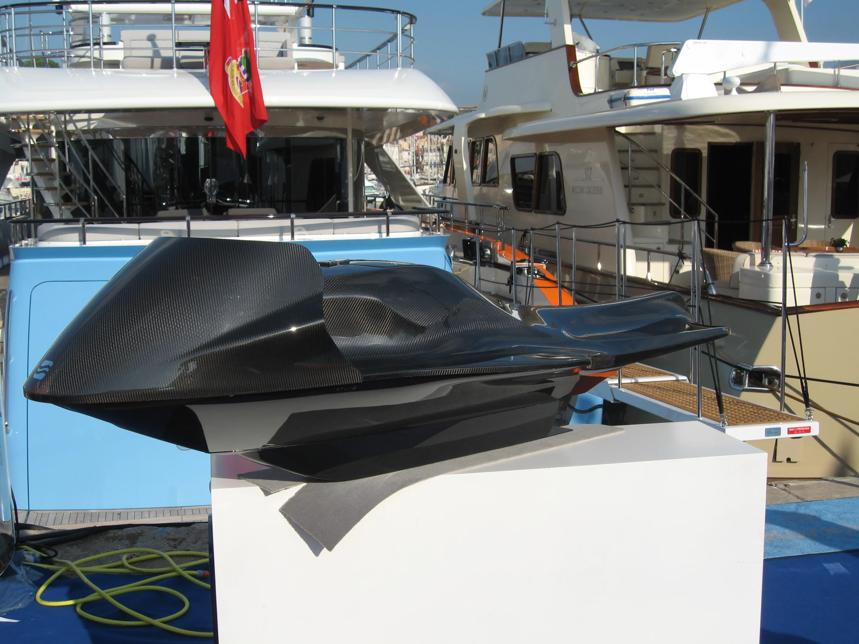 The EXO is an electric personal watercraft, which riders lie on in a prone position