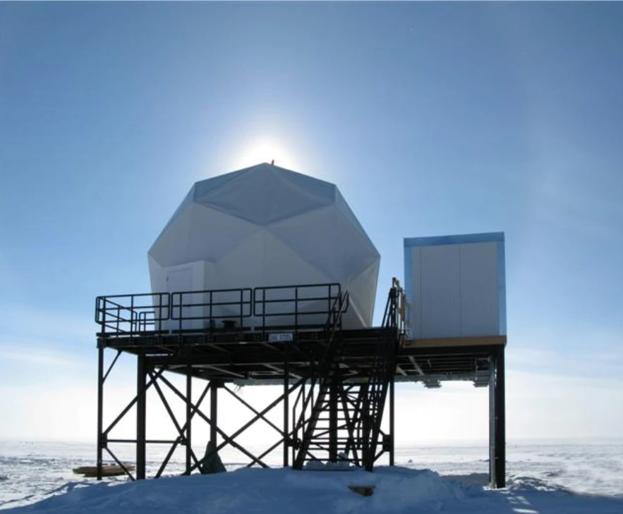 The South Pole TDRS Relay System ground station was used to transmit the selfie