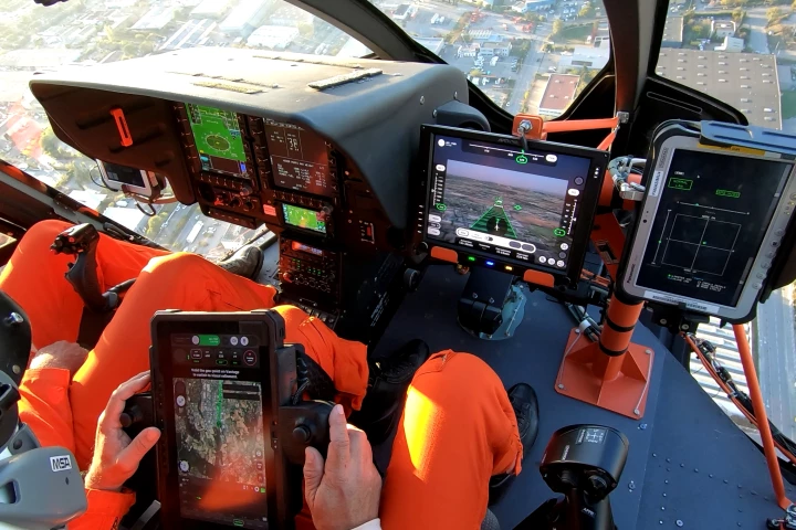 The autonomous system allows a pilot to intervene using a tablet interface