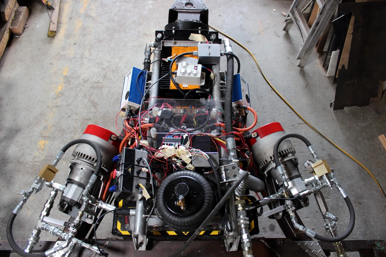 The modular 50-kW electro-hydraulic power plant integrated into the transport trailer of the Alpha Leg (Photo: Anti-Robot)