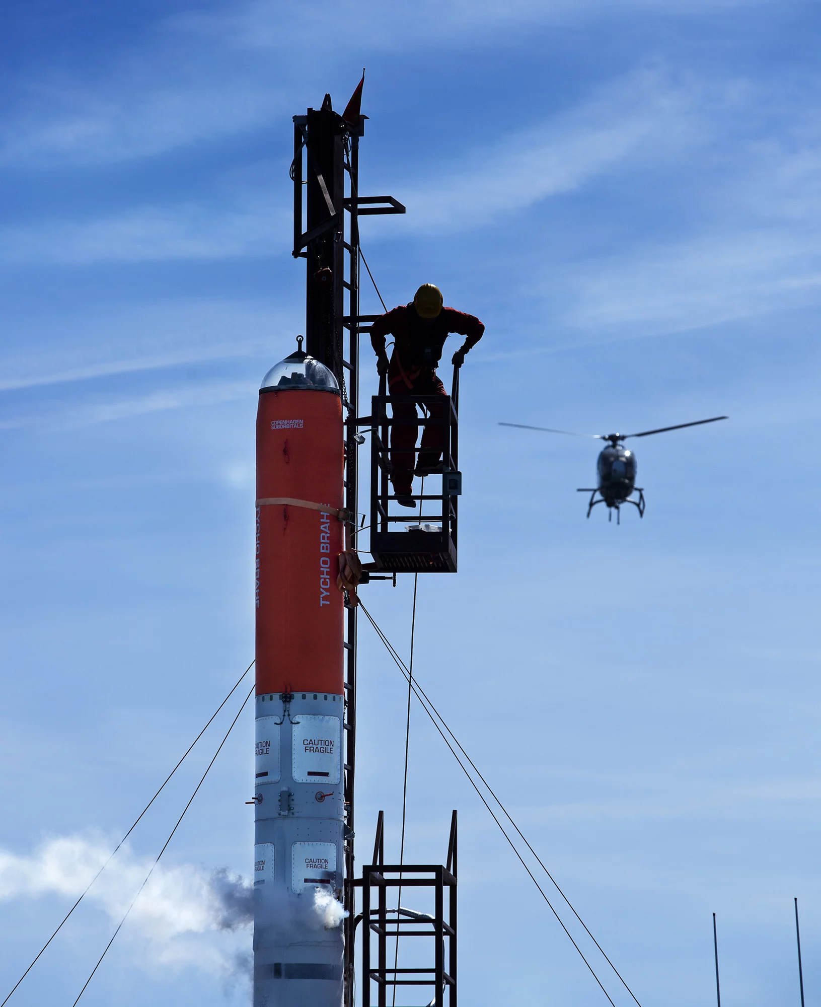 The world's smallest crewed spacecraft, built in Denmark, was successfully test-launched from the Baltic Sea last week (Photo: Copenhagen Suborbitals)