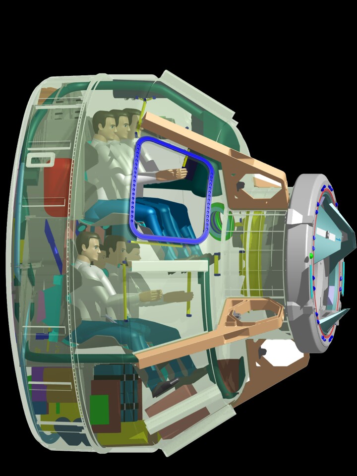 Rendering of an interior configuration of the CST-100