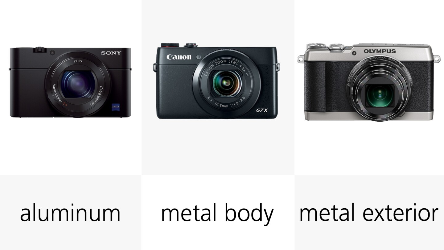 The metal Sony RX100 III and Canon Powershot G7 X are the most solid-feeling cameras of the bunch