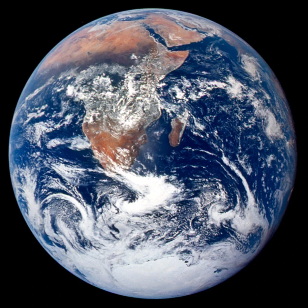 This true color image of Earth was captured by Apollo 17 astronauts on their outward journey to the Moon on December 7, 1972