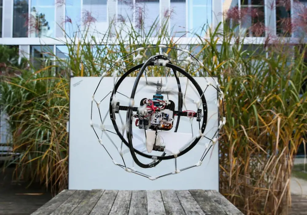 The Gimball robot features a spherical outer cage to help it bounce off obstacles
