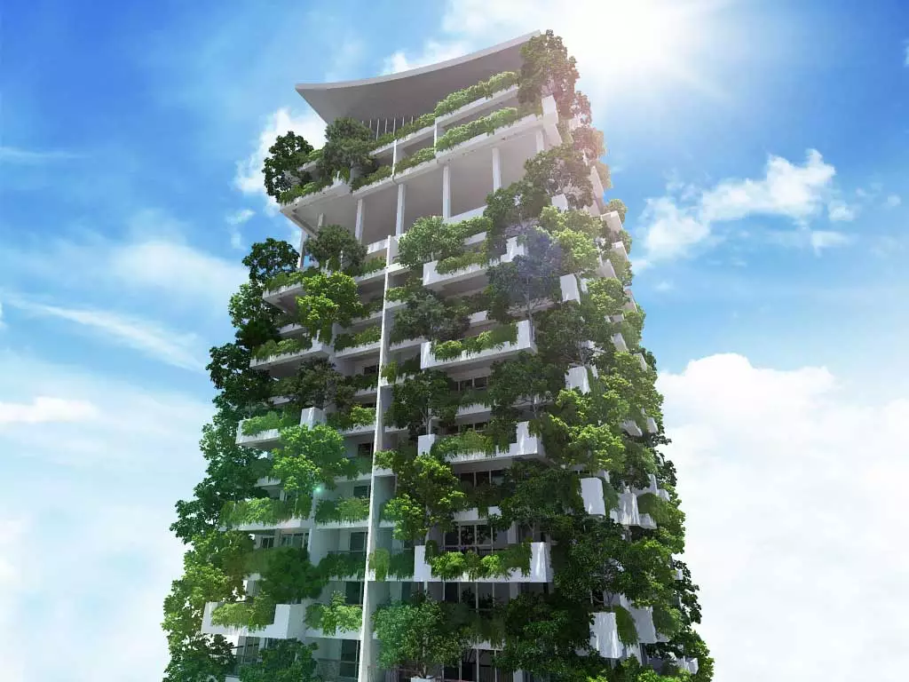 The apartments will feature solar panels for electricity generation, a waste water recycling system and planted facades