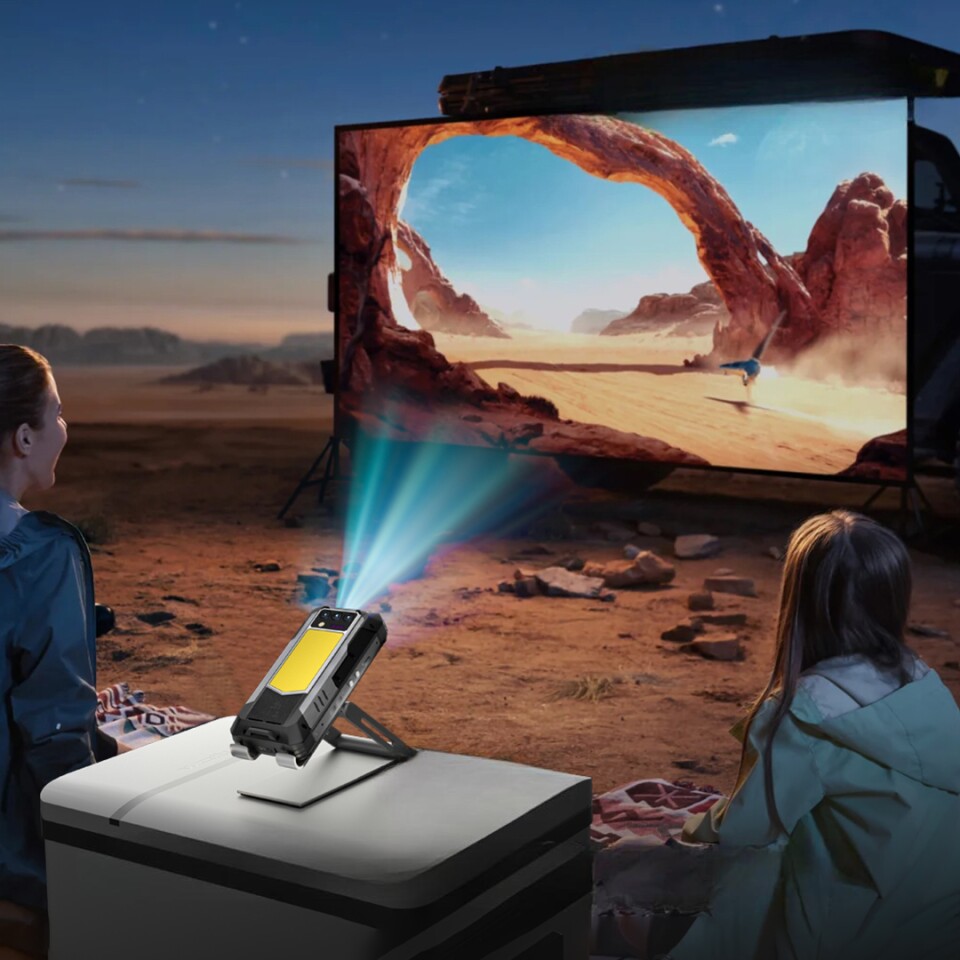 The pico projector can manage just 854 x 480 pixels and a contrast ratio of 460:1, so movies will have to wait until after dark