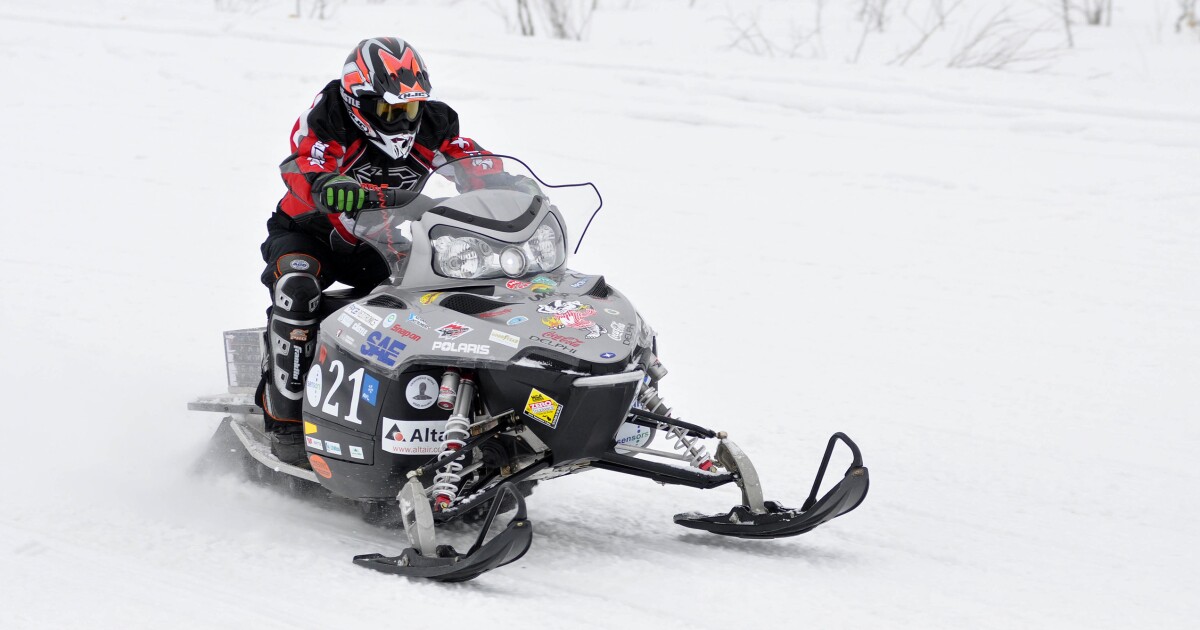 Electric sleds compete in the 12th annual Clean Snowmobile Challenge