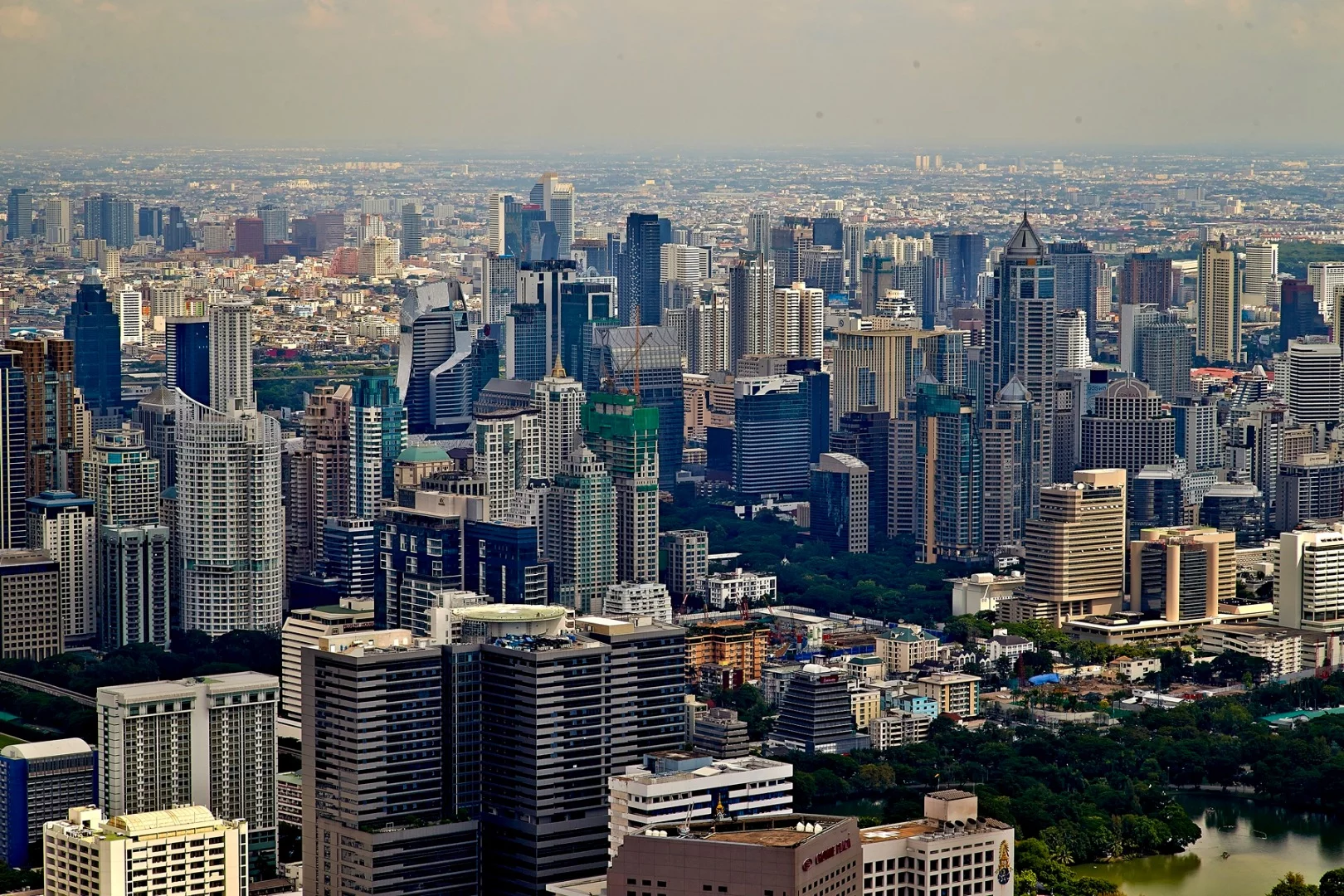A view of the city from the 77th floor of the MahaNakhon