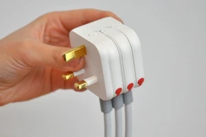 A purpose-designed adapter allows three Folding Plugs to fit in one standard socket (Credit: Min-Kyu Choi)