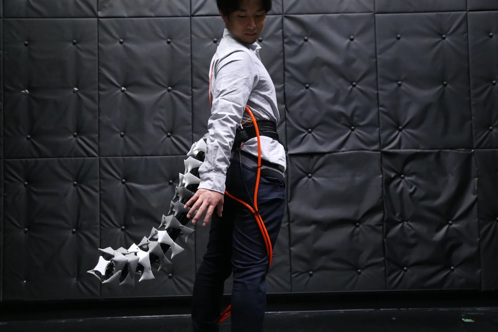 The Arque prosthetic tail could help with mobility, act as a counterweight for heavy lifting tasks, or provide realistic feedback while inside virtual worlds