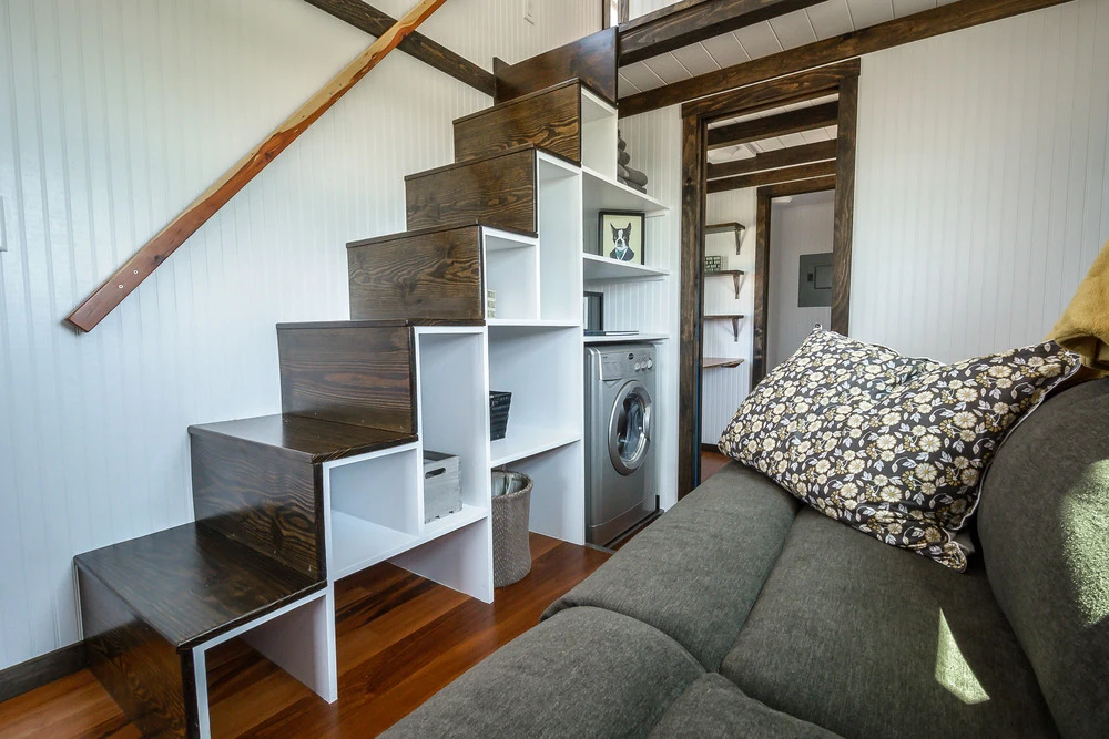 The storage staircase, leading to the main sleeping loft