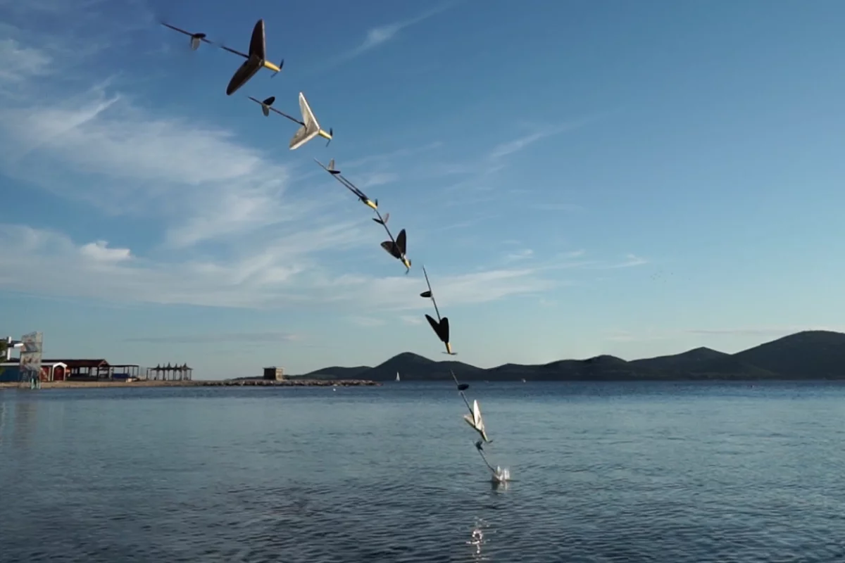 The AquaMav is inspired by the gannet in the way it enters the water