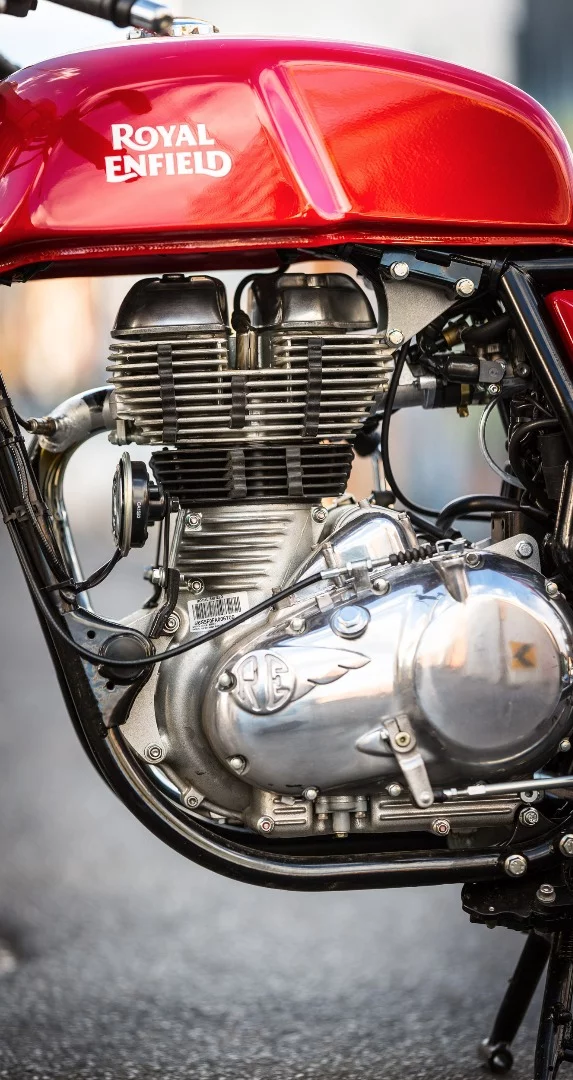 Royal Enfield's Continental GT: 535cc single-cylinder, fuel injected, air cooled engine. (Photo: Loz Blain/Gizmag)
