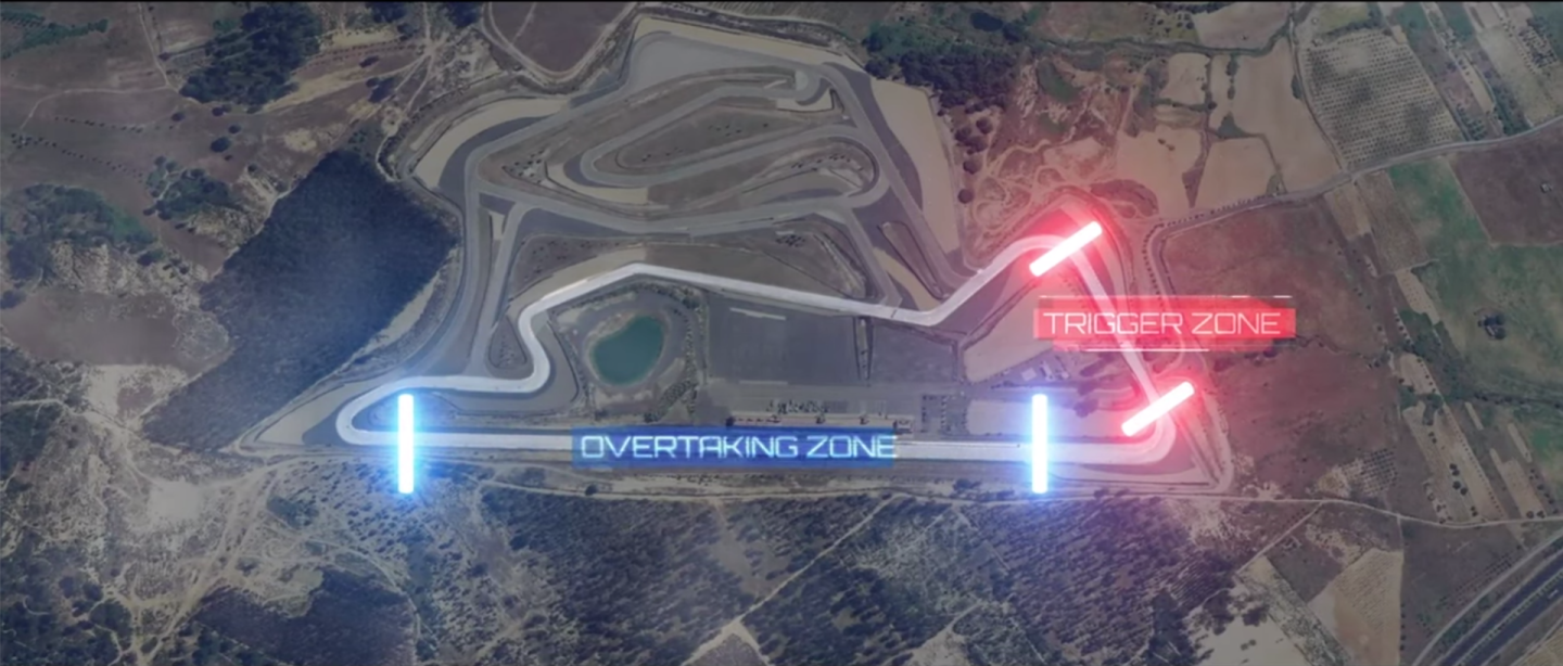 Get close enough in the "trigger zone" before the main straight and you can request an overtake