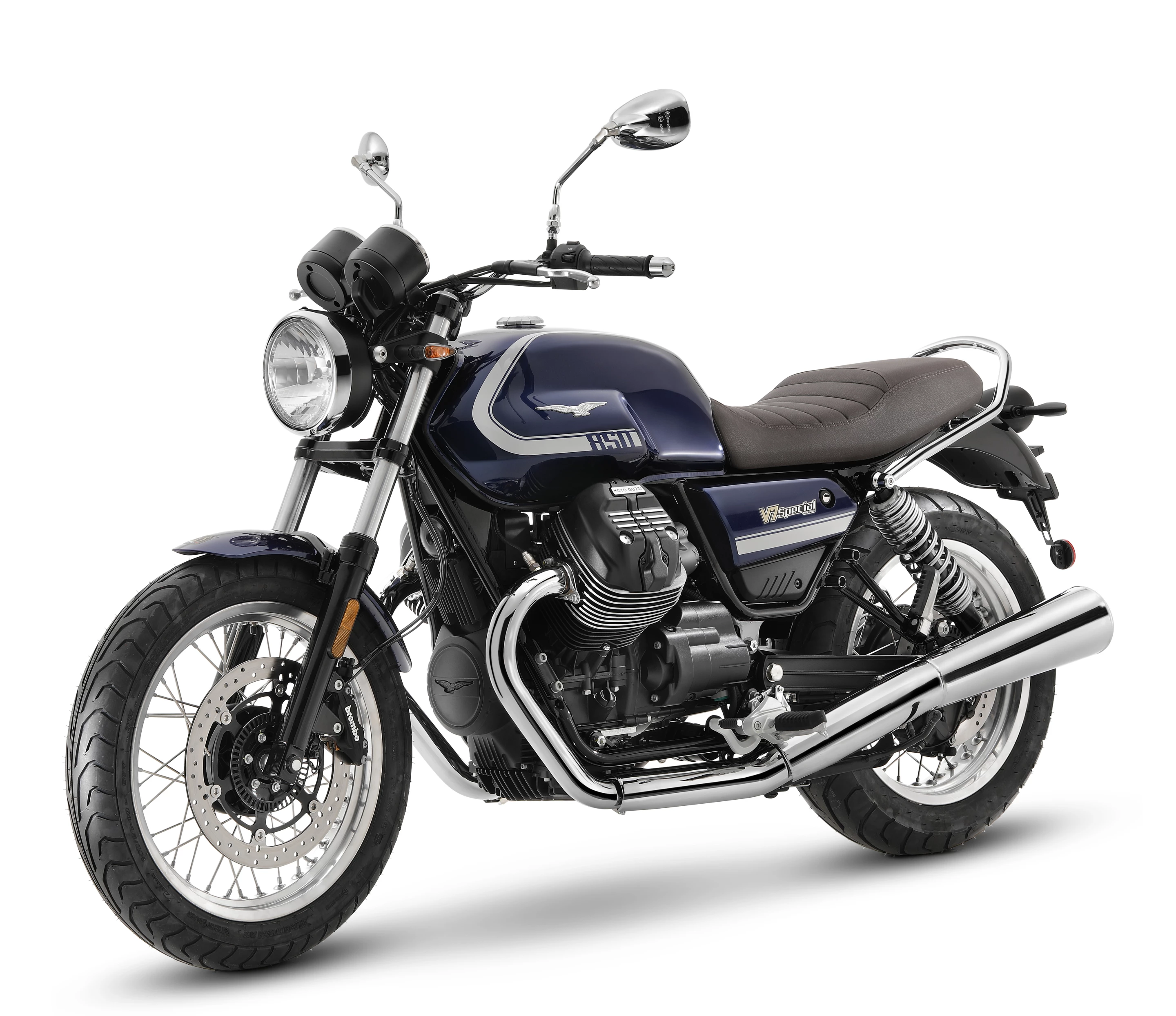 The 2021 Moto Guzzi V7 Special gets two-tone color and polished aluminum wheels