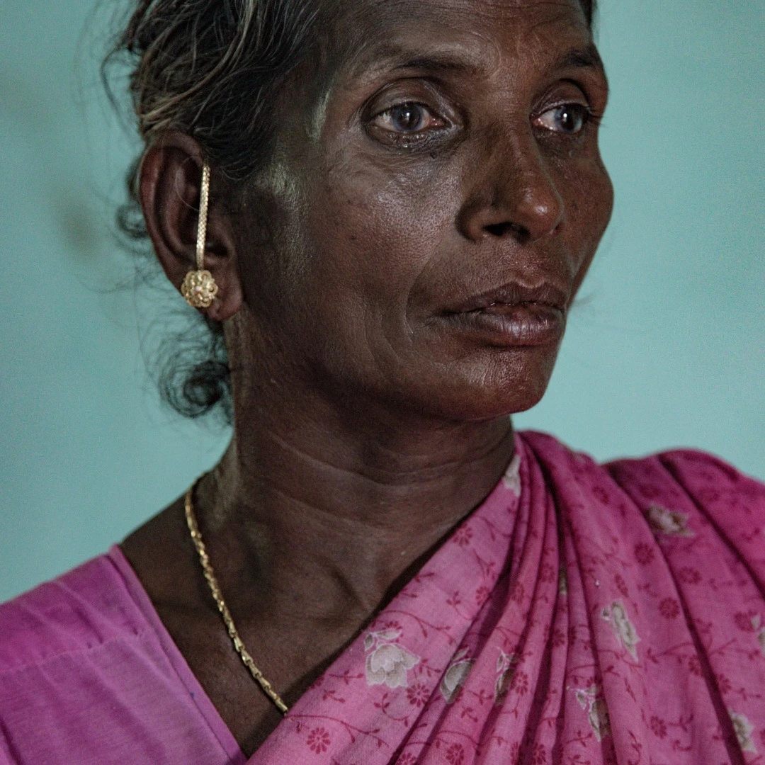 India, Tamil Nadu, May 2018. Rasathi, the wife of Selvarasy, a farmer who committed suicide in May 2017 by hanging himself in his own field. He got into debt with a cooperative society. A study carried out by Tamma A. Carleton, and published by PNAS (Proceedings of the National Academy of Sciences) analyzed climate data from the last 47 years and compared it with the number of farmer suicides in the same period. The research concluded that changes in temperatures which have been occurring since the 1980s have played a role in the decision by thousands of farmers to take their own lives