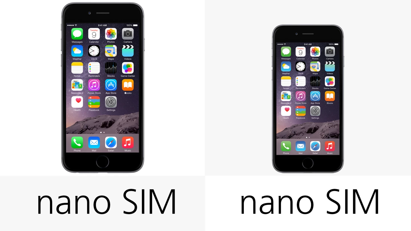 SIM card size (row 1)