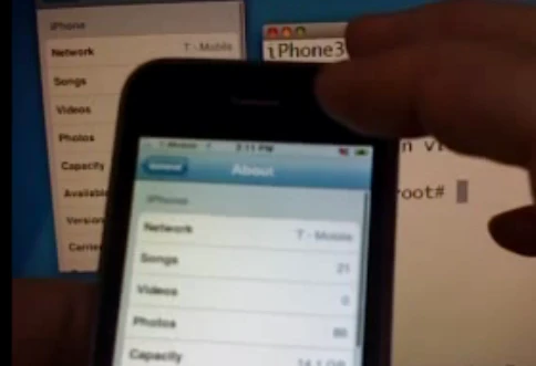 iPhone running on a T-Mobile SIM
