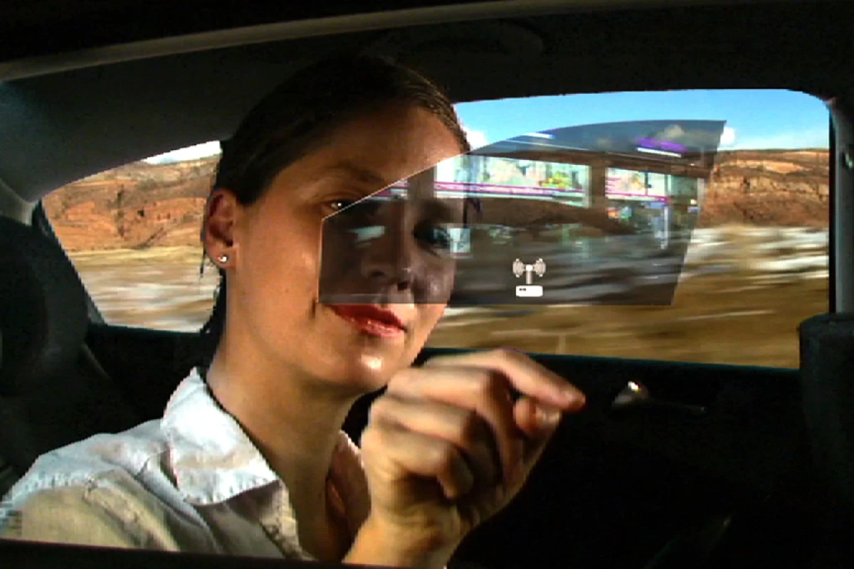 GM's Windows of Opportunity project asked students to design interactive applications that rear seat passengers would interact with through their side windows
