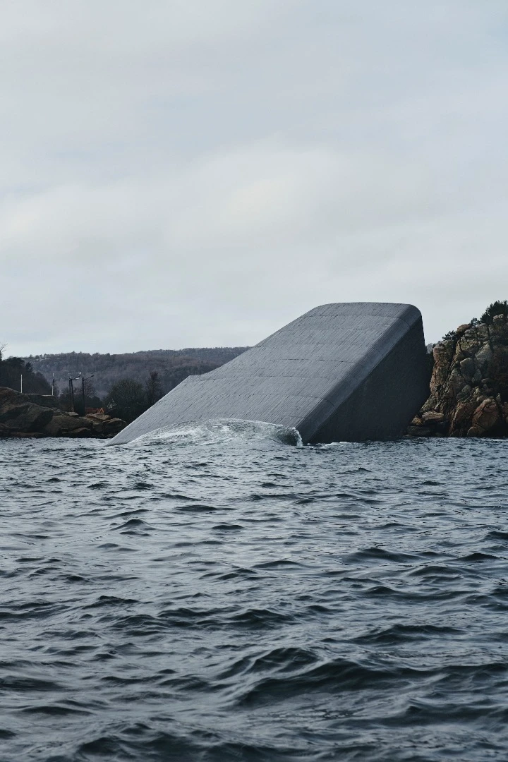 Under was built atop a barge a short distance from where it now rests