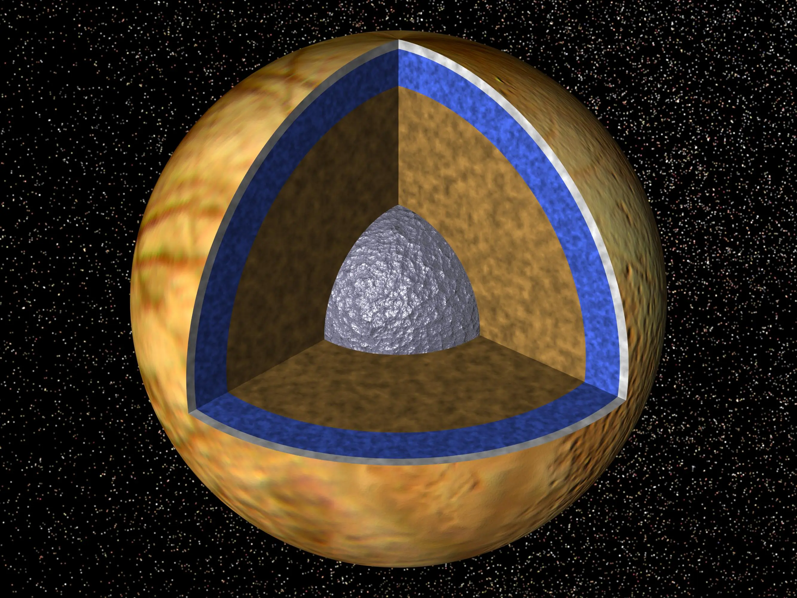 Artist's impression of the interior of Europa (Image: NASA)