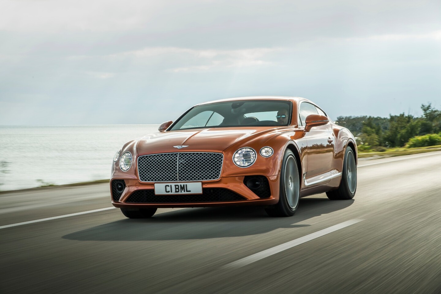 The Continental GT V8 on the highway