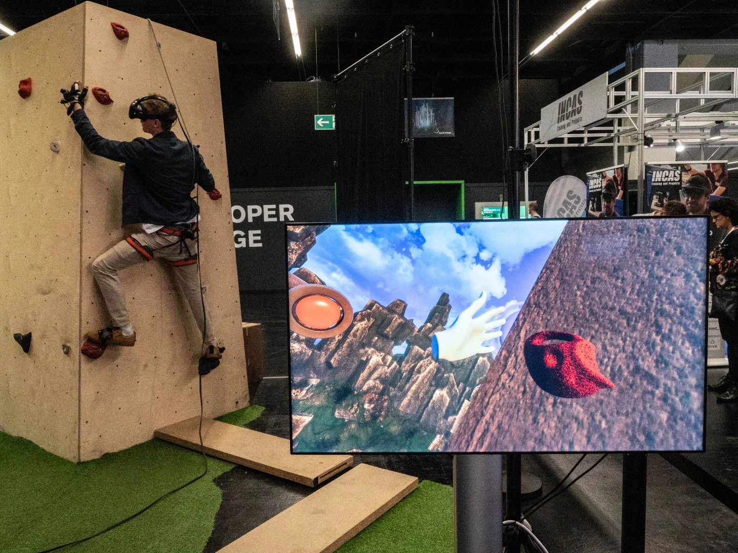 Though you're only a foot off the ground, this VR system can put you as high up as you dare