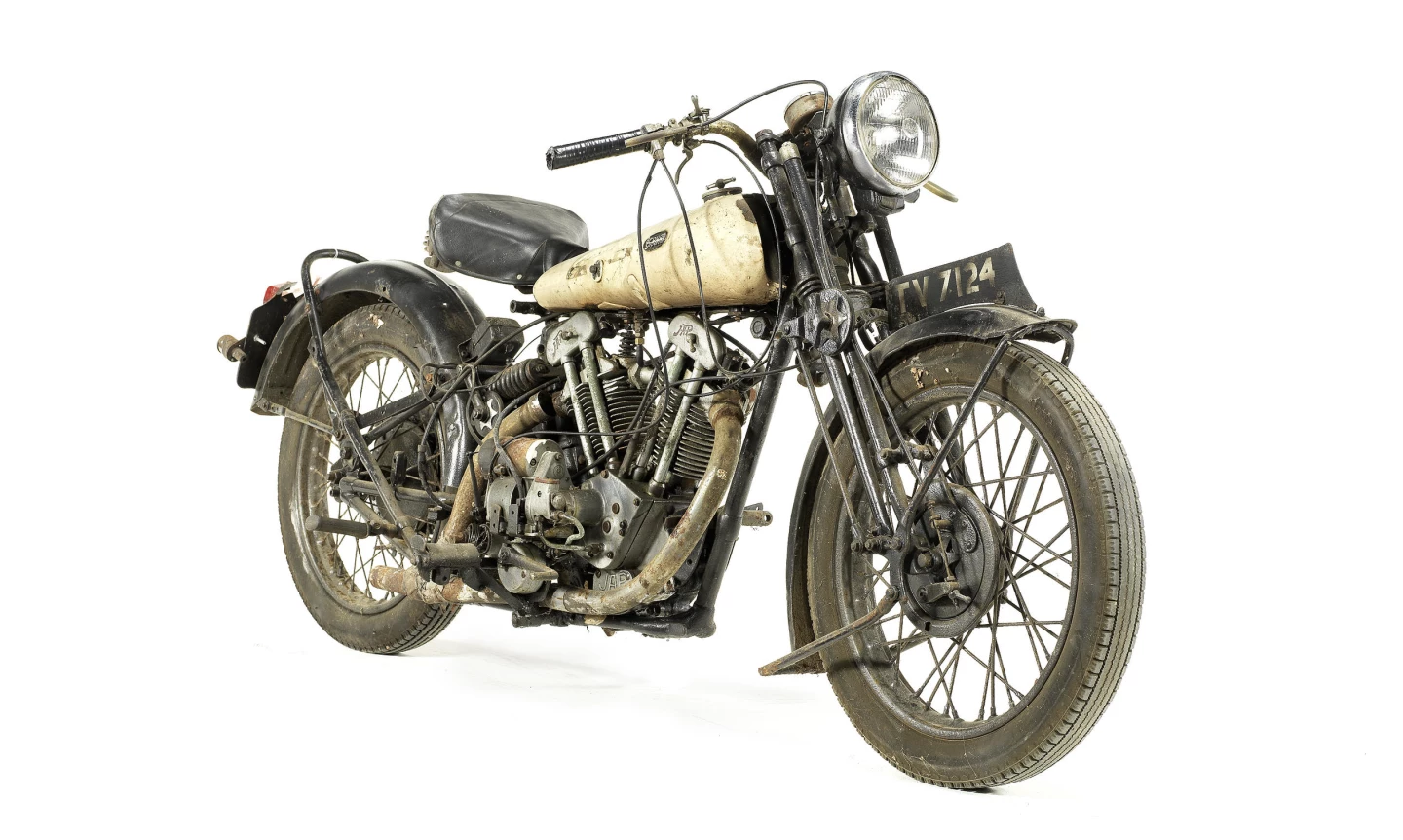 Sold as an exceptionally well-documented and original Black Alpine 680, this 1932 Brough Superior sold for GBP£64,220 ($101,635) at a Bonham's sale in February, 2012.