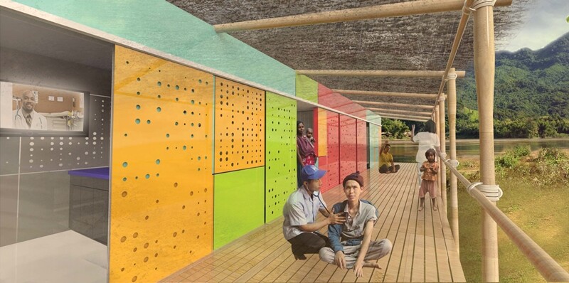 A render of the winning Professional design, which makes use of a truck containing a prefabricated medical space