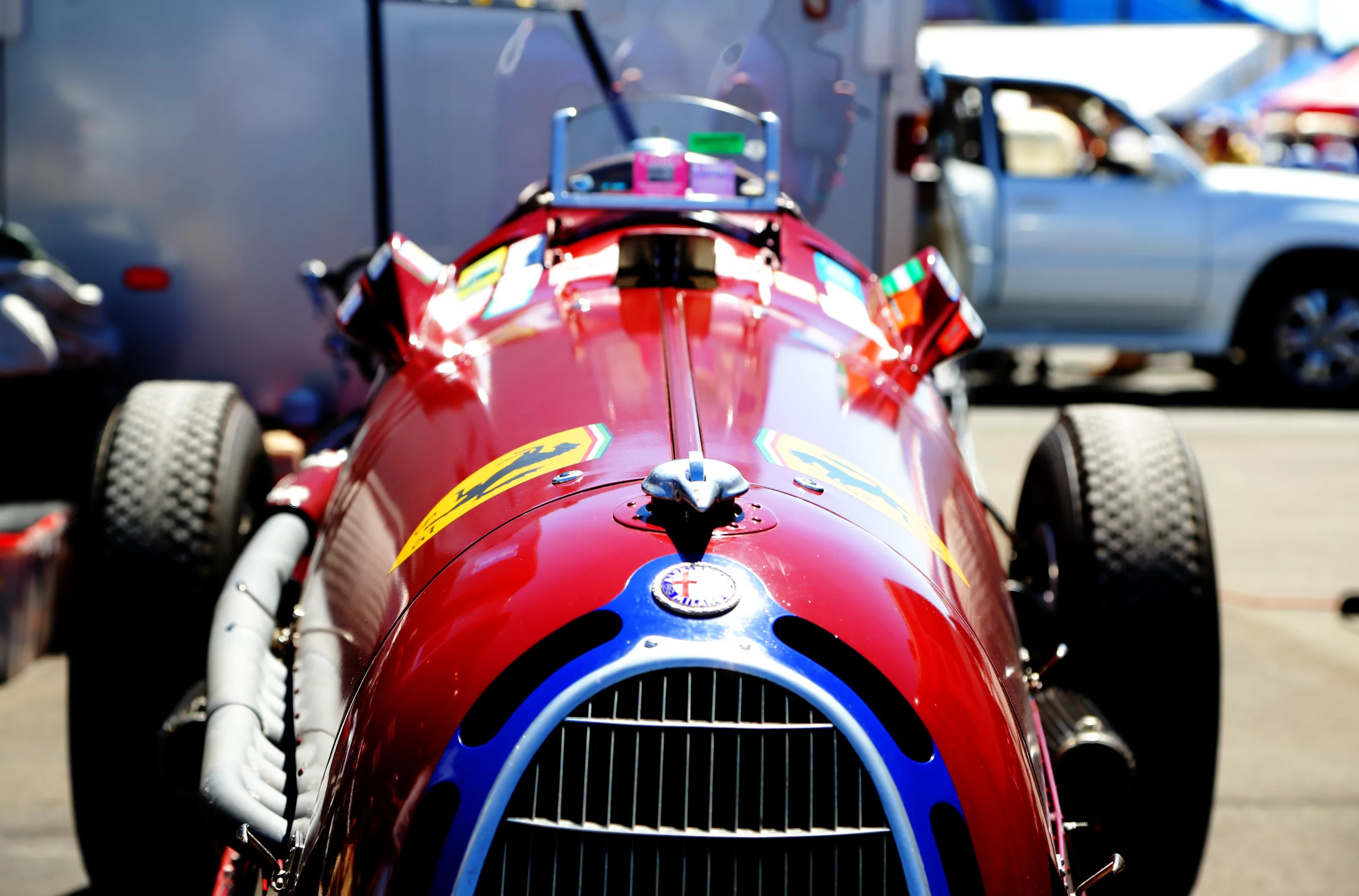Looking down the hood of a 1935 Alfa Romeo TIPO C 8C-35 (Photo: Angus MacKenzie/Gizmag.com)