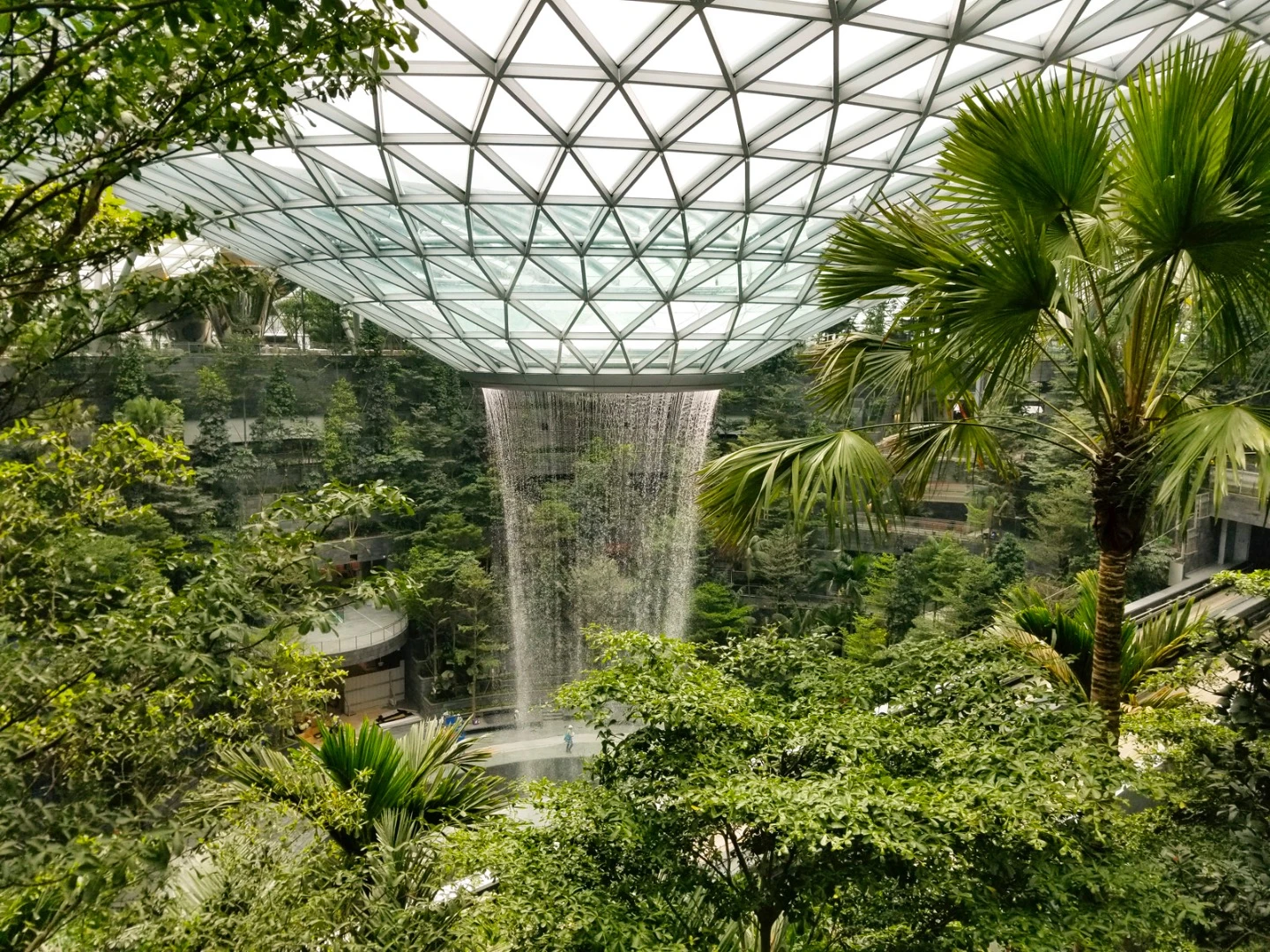 Singapore's Jewel Changi Airport features the world's tallest indoor waterfall