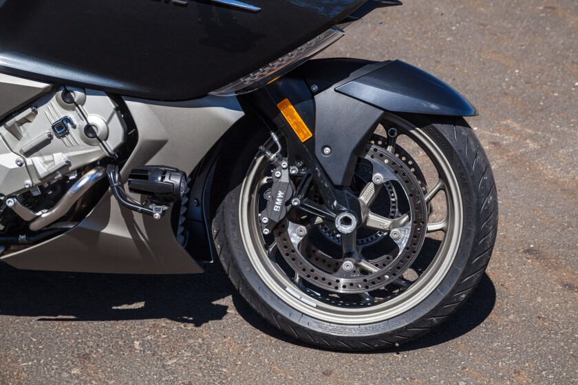 The BMW K1600GTL - ABS braking (Photo: Loz Blain)