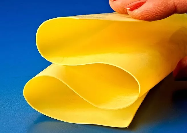 Flexible sheets of NASA's new polymer aerogel. A sheet this thick would provide thermal insulation equal to about an inch (25 mm) of foam insulation (Photo: NASA)