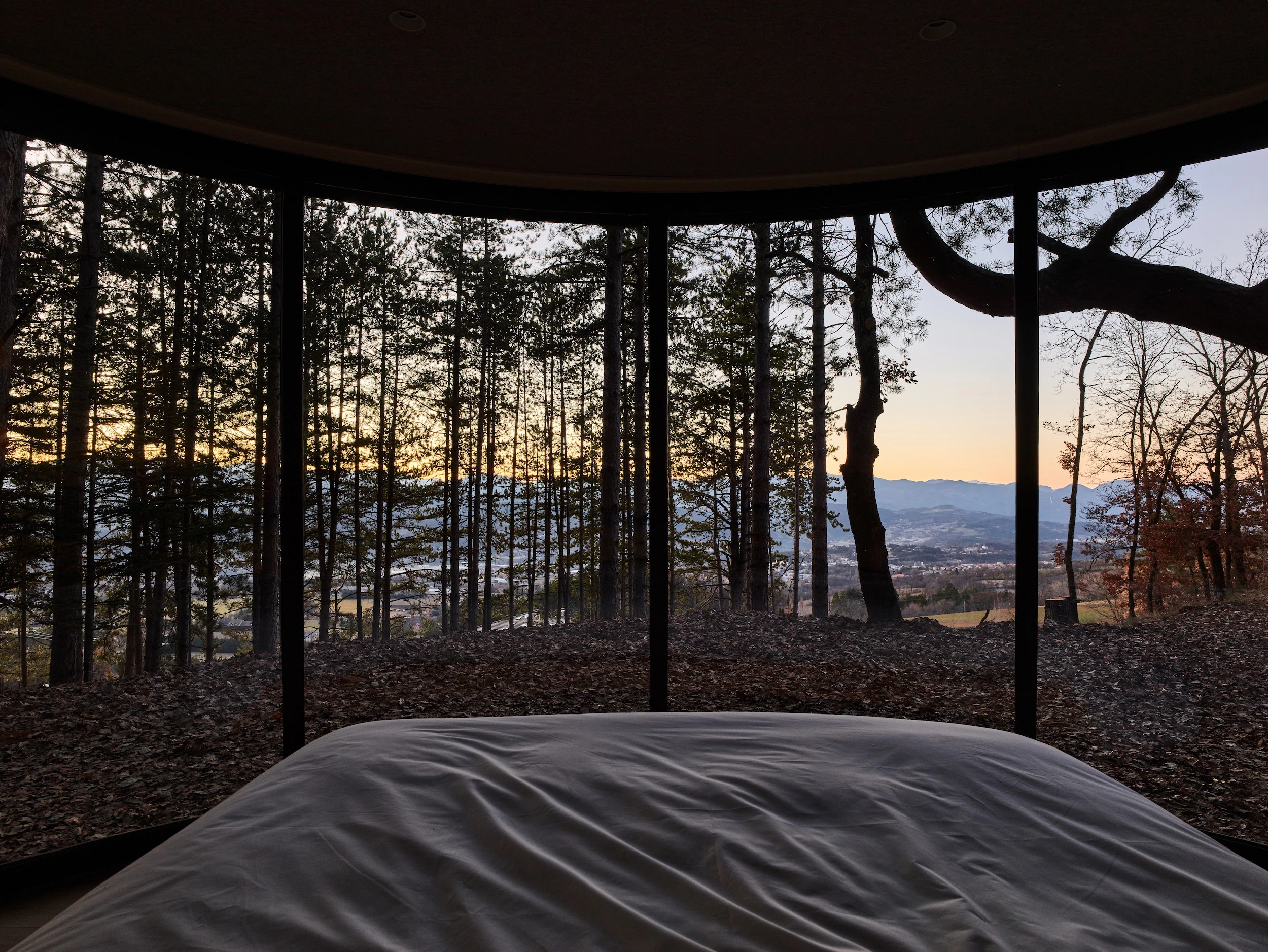 The LumiPod pictured is located in a forest in the French Alps at an altitude of 1,000 m (3,280 ft)