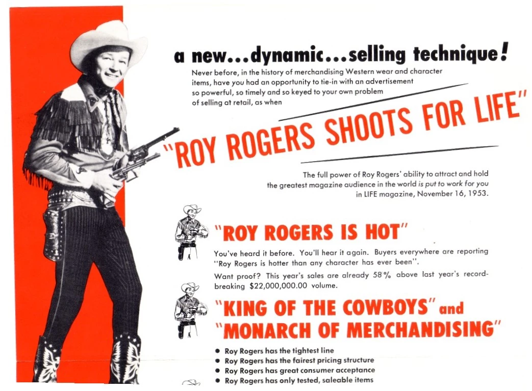 A trade advert run by Rogers advertising his merchandising services.